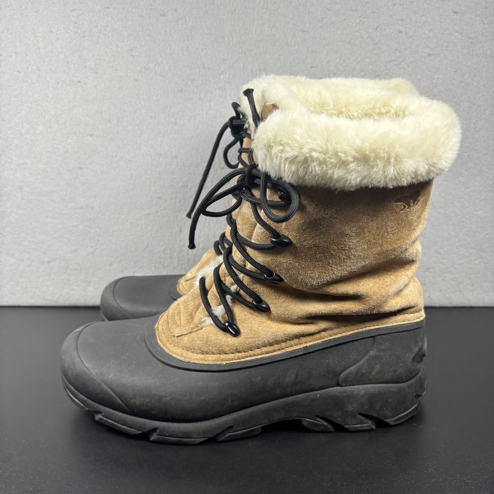 SOREL Snow Angel Women Winter Boots Size 11 Rootbeer Suede Fur Waterproof Snow